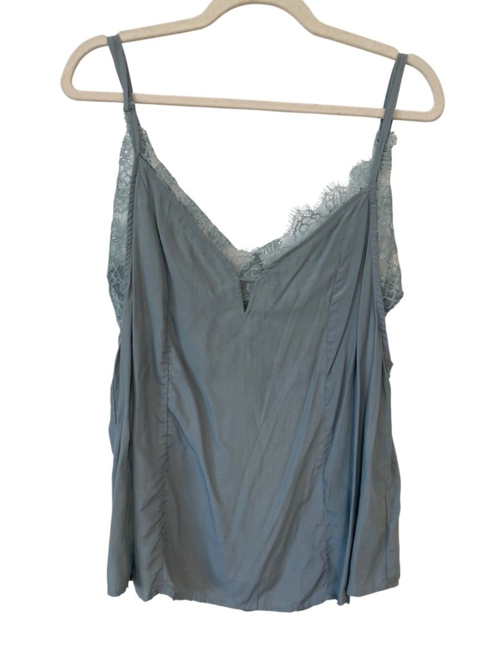 Wishlist Apparel Camisole Medium Lace Trim Sleeveless V-Neck Top Blue Intimate